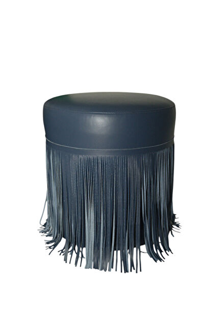 Lacivert Püsküllü Puf