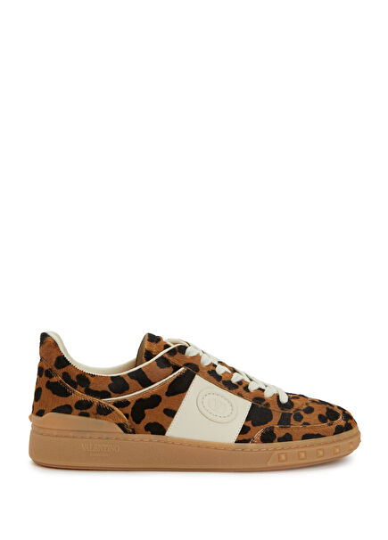 Upvillage Leopard Print Women's Leather Sneakers
