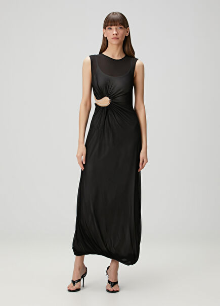 Black Cut Out Maxi Dress