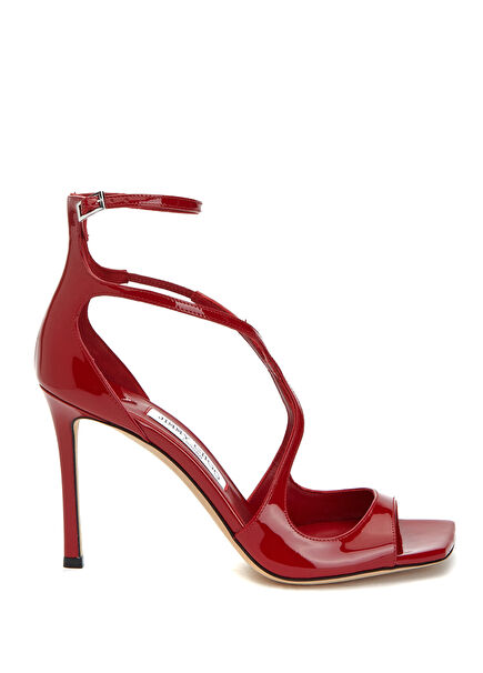 Azia Dark Red Women's Leather Sandals