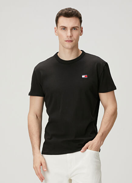 Siyah Logo Nakışlı T-shirt
