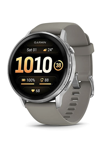 Venu 4 45mm Silver Grey Silicone Strap Smartwatch