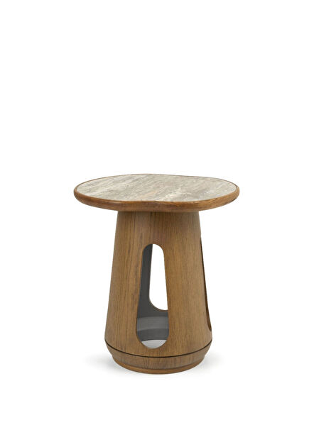 Nest Marble and Oak Veneer Side Table
