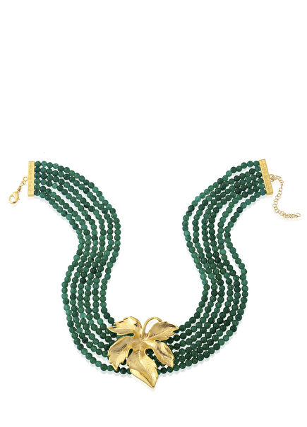 Paola 24 Ayar Altın Kaplama Yarı Değerli Taş Kadın Choker