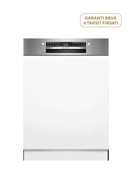 SMI4IKS50T Serie 4 Inox 5 Programs Semi Built-In Dishwasher
