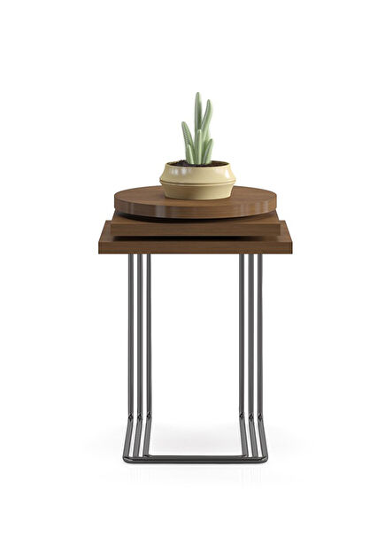 Bremen Patternless Smoked Oak 3-Piece Nesting Table Set