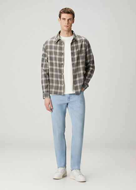 Modern Straight Açık Mavi Jean Pantolon