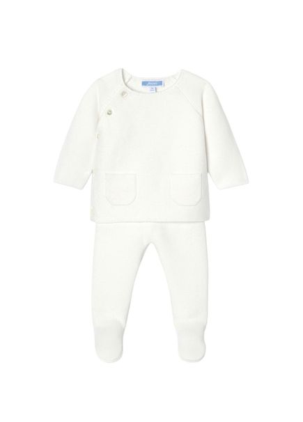 White Unisex Baby Knitwear Set