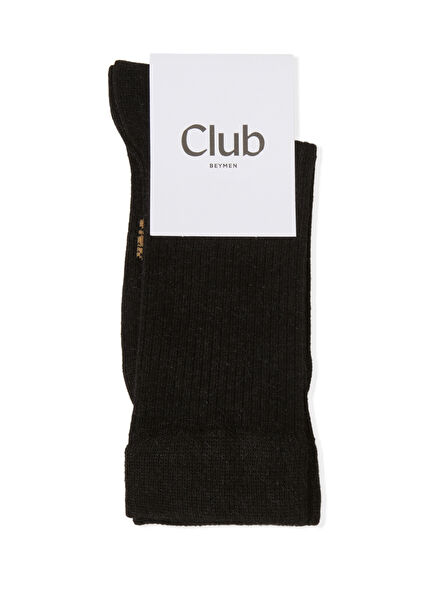 Siyah Kadın İpek Karışımlı Soket Çorap