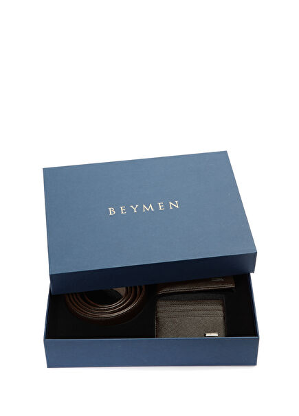 Kahverengi 3lü Erkek Aksesuar Set