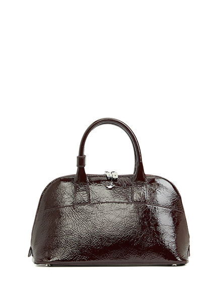 Small Burgundy Crinkled Patterned Women's Bag