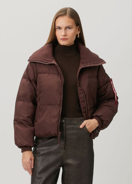 Sierra Burgundy Short Puffer Parka