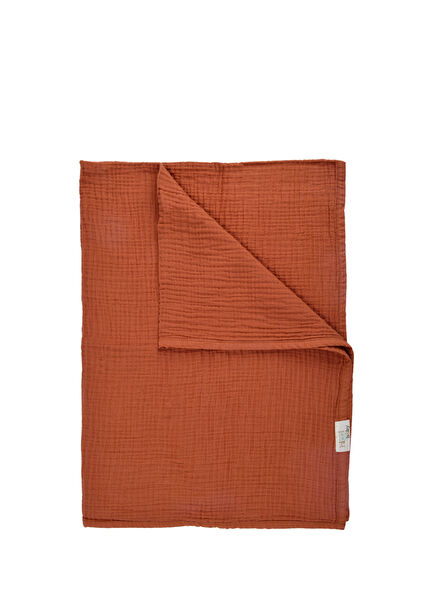 Tarçın Rengi Müslin Bebek Battaniyesi