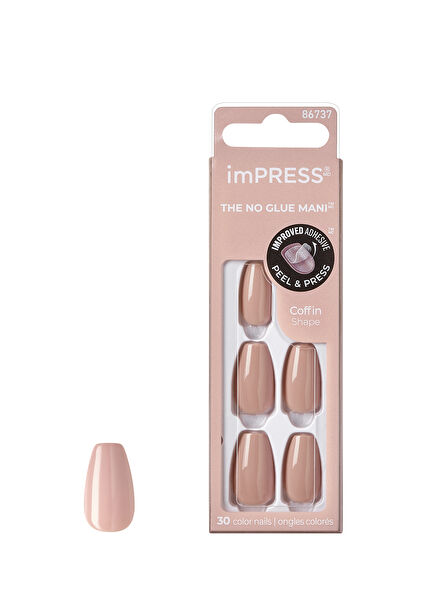 Color Nude Tile Self-Adhesive Long Fake Nail