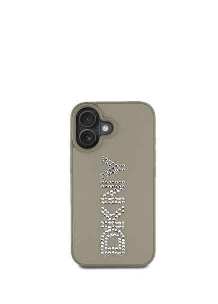 Rhinestones Metalik Taşlı iPhone 16 PU Deri Telefon Kılıfı