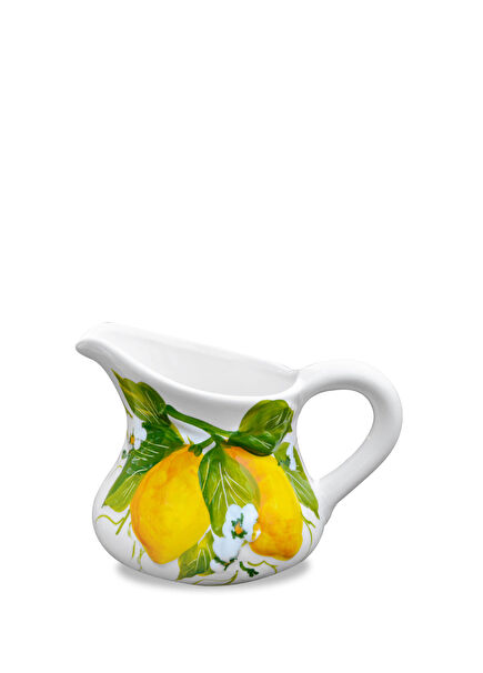 Limon ve Çiçek Desenli Seramik Sürahi