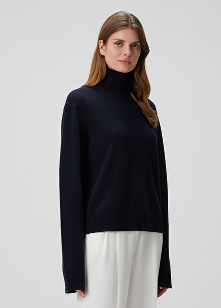 Lacivert Kaşmir Kazak