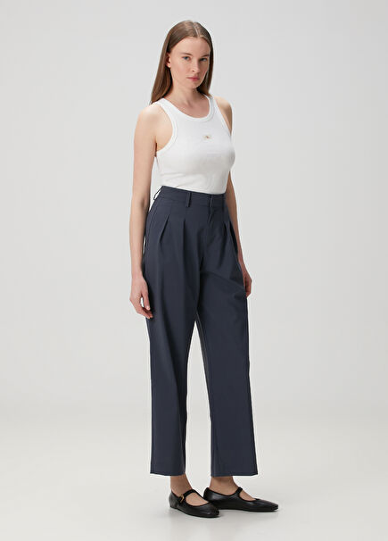 Navy Blue Wide Leg Pants