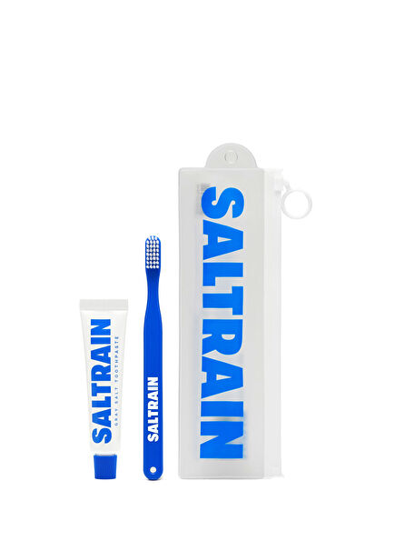 Gray Salt Toothpaste & Toothbrush Travel Set