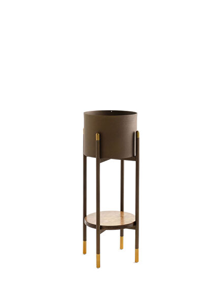 Çiroz Gold Kahverengi Metal Çiçeklik Saksılık 64 cm