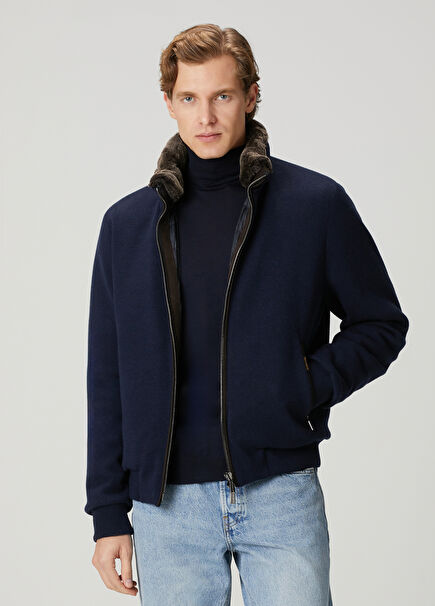 Bellati Lacivert Yün Mont