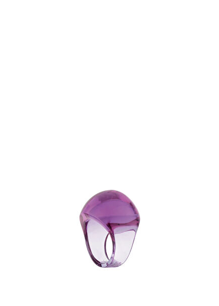 Cabochon Fuşya Kristal Unisex Yüzük 