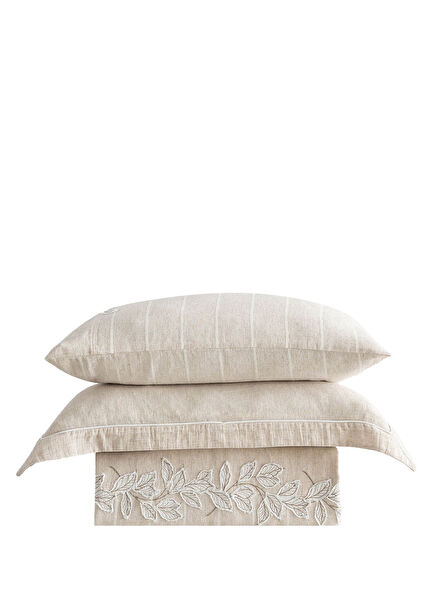 Samira Beige Organic Cotton Double Duvet Cover Set 200 x 220 cm