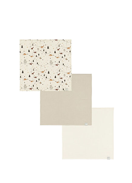 Dinodrift x Duckyboo Basics 3'lü Bebek Müslin Örtü Seti