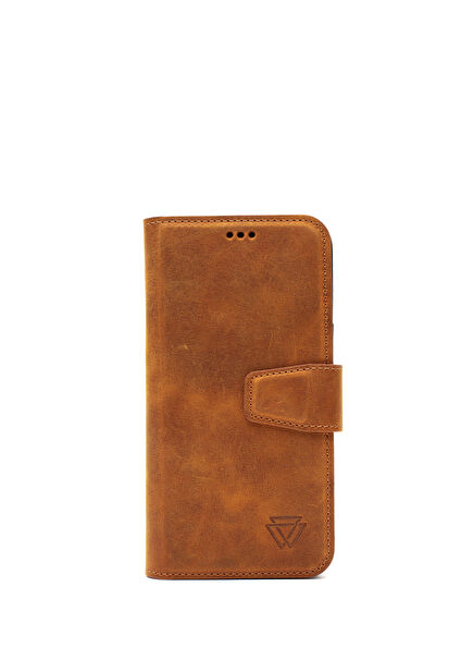 Classic Case iPhone 16 Pro Max Camel Deri Telefon Kılıfı