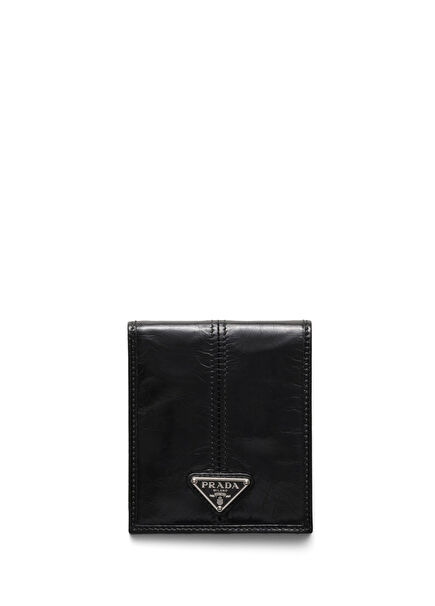 Black Leather Re-Nylon Men's Wallet