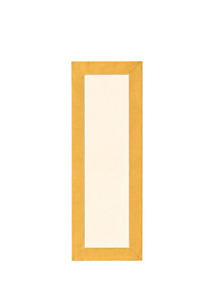 Amber Shine Embroidered Mustard Yellow Cream Cotton Runner 150 x 50 cm