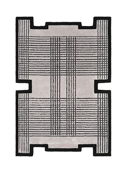 Custom Made Beige Patterned Exclusive Wool Viscose