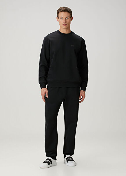 Siyah Logo Baskılı Jogger Eşofman Altı