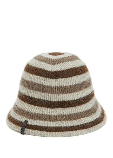 Cappelli Gri Çizgili Kadın Şapka
