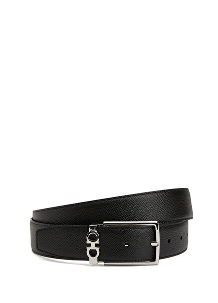 Black Men's Leather Belt