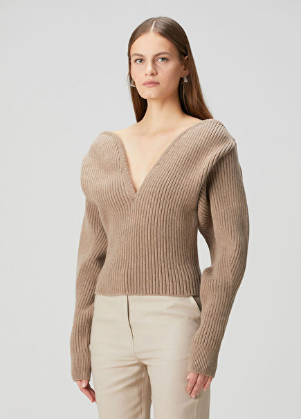 Maisy Beige Wool Blouse