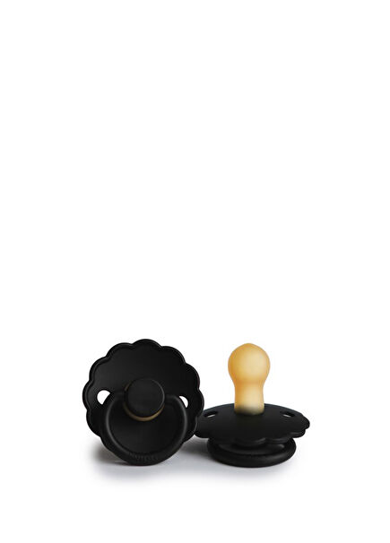 Daisy Jet Black 0-6 Months Rubber Pacifier