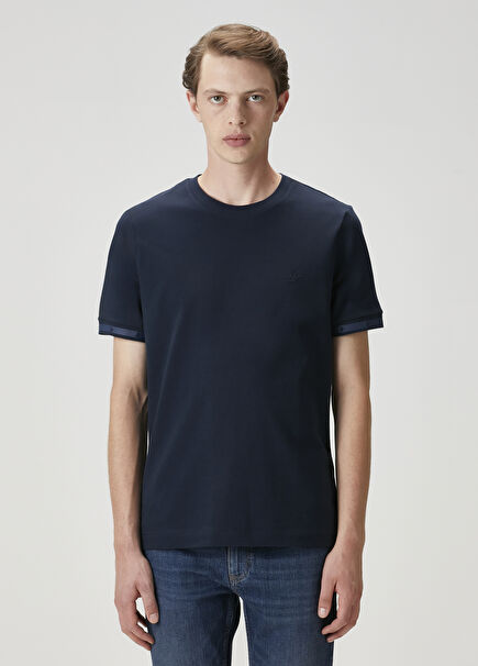 Lacivert Logo Baskılı T-shirt