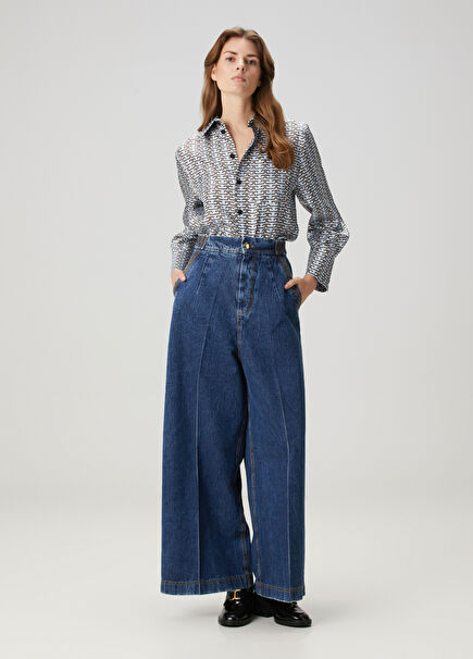 Blue Wide Leg Pants