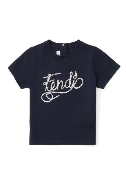 Lacivert Logo Detaylı Erkek Bebek T-shirt