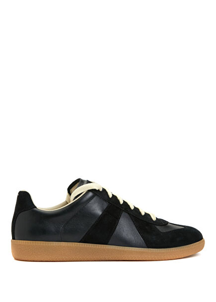 Replica Black Mens Leather Sneakers