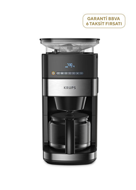 Black Filter Coffee Machine with Automatic Grinder