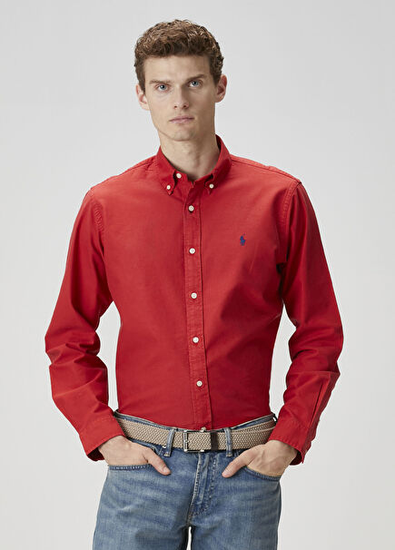 Kırmızı Oxford Gömlek