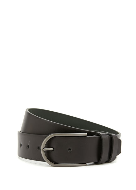 Black Men's Leather Belt