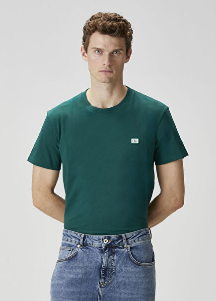 Regular Fit VLogo Yeşil T-shirt