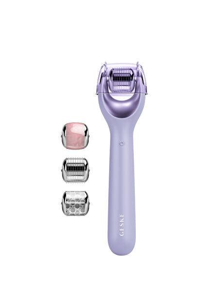 MicroNeedle Face Roller Purple Mikro İğneli Buz Başlığı Pembe Kuvars Başlıklı Dermaroller Bakım Cihazı