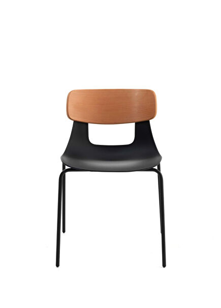 Lucrezia Wooden Back Black Chair