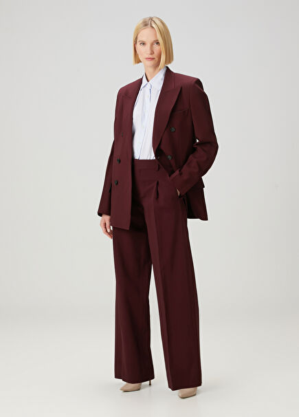 Burgundy Pleated Trousers