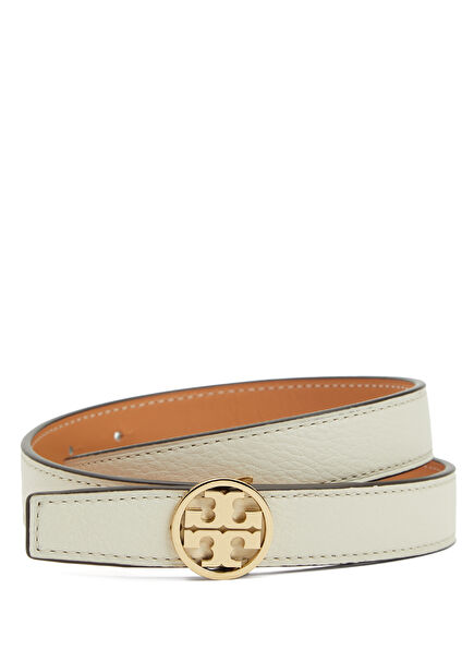 Tan White Women's Leather Belt