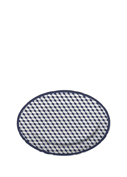 Versailles Blue Oval-Shaped Melamine Plate